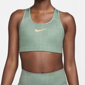 NIKE Swoosh Bra, Medium Support, Padded, Racerback, Sage Green, Size S
